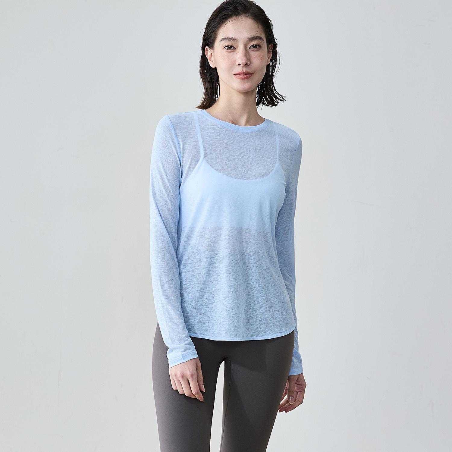 

Женский микропрозрачный топ для йоги Xiangyuan из меланжевой пряжи с вырезом на спине M