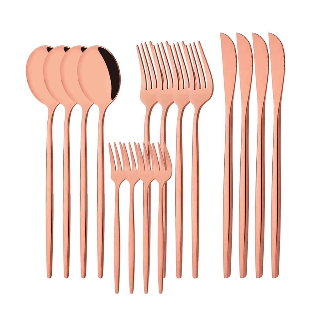 16 Pieces Colorful Silverware Tableware Set Service for 4, Stainless Steel Flatware Kitchen Cutlery Utensils Set for Home Kitchen Restaurant