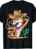 Western Style, Men's T-Shirt, Cowboy Fox with Lasso And Cactus Design, Casual Wear