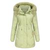 Women's Cotton-padded Jacket Detachable Cap Wool Autumn and Winter Warm Parker Long Coat