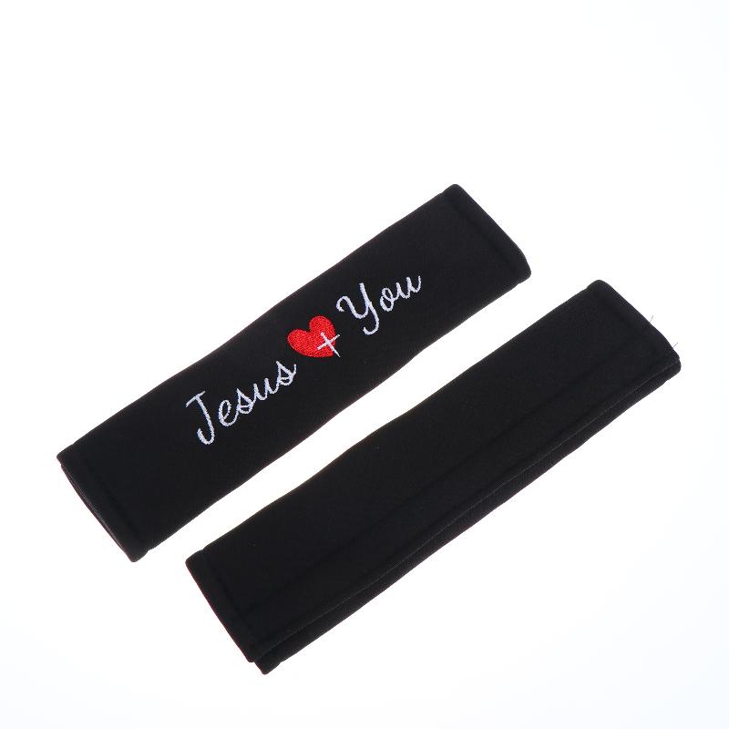 Loves You Car Seat Belt Shoulder Pads With Embroidered Heart Seat Belt Protector Pad Interior Decoration For Enhanced Driv