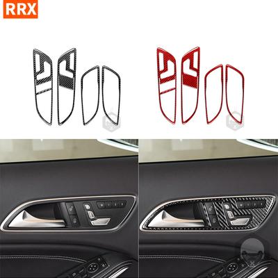 For Mercedes-Benz CLA C117 2014-2018 GLA X156 2015- Inner Door Handle Cover Trim Carbon Fiber Car Interior