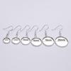 Round Metal Plated Dangle Earring Hooks with Empty Setting for DIY Jewelry