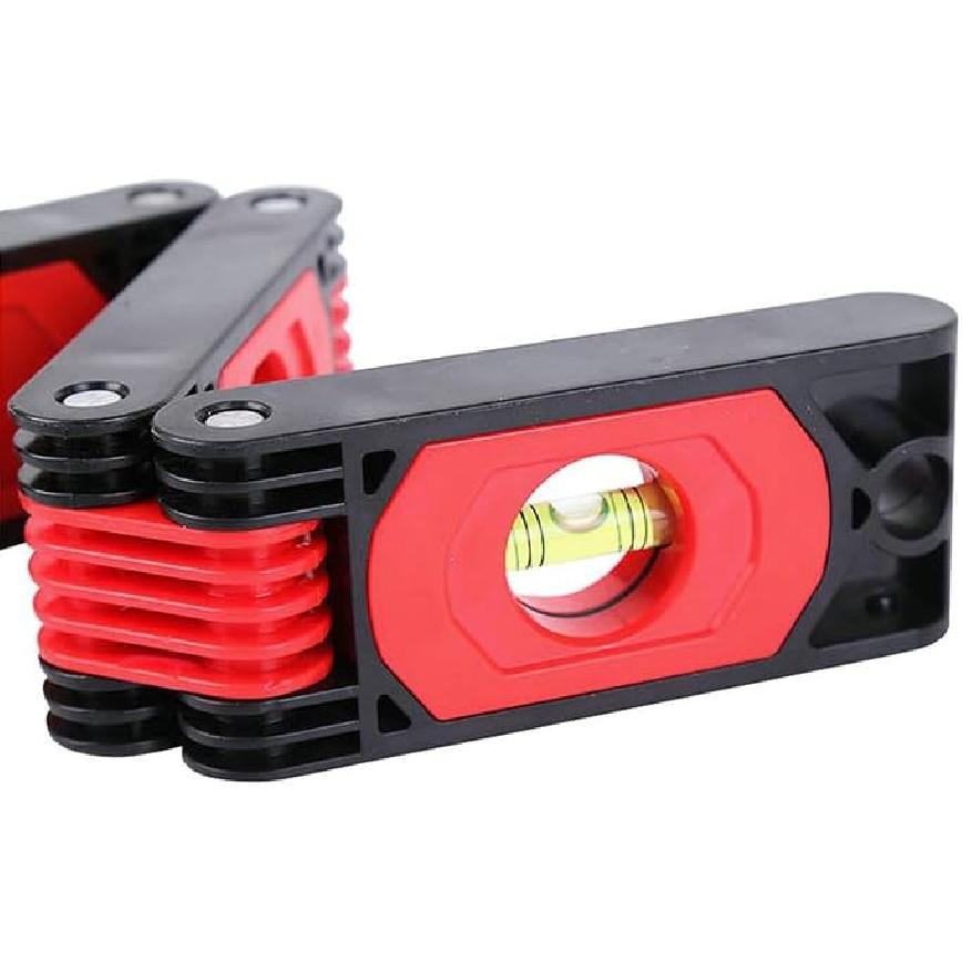 Magnetic Level Meter Foldable Level Ruler Precision Protractor Mini Leveler Angle Finder Construction Woodworking Measure Tool (4 Fold)