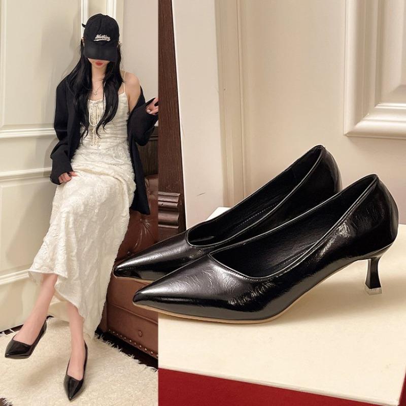 Fashion Classics Women  Pointed Toe High Heels Shoes  Loafers Shallow 2025 Trend Office Pumps Brand Dress