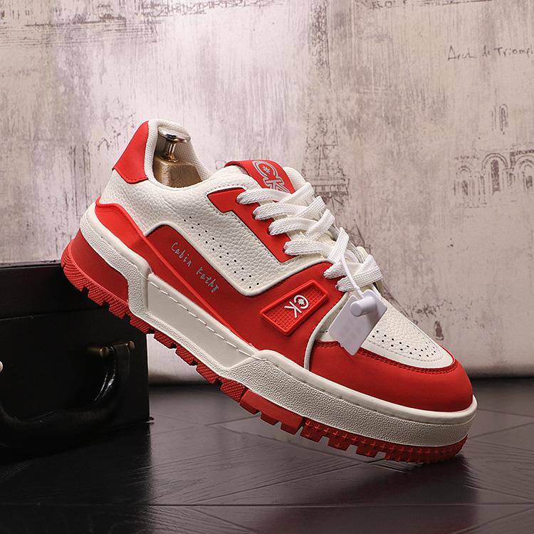 Board Shoes Breathable Personalized White Shoes Versatile Color Blocked Korean Version Trendy Sports and Leisure Shoes Youth Fashion Men's Shoes