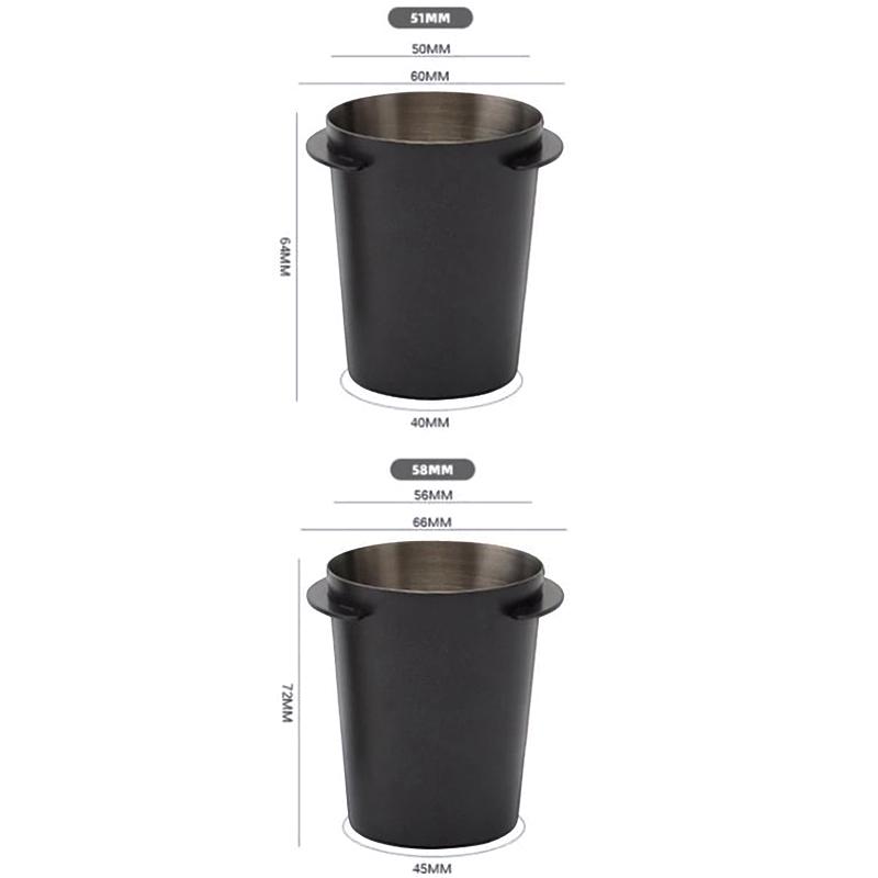 Espresso Powder Catch Cup Food Grade Stainless Steel Portable Coffee Dosing Cup 51mm 58mm Practical Coffee Bar Accessory