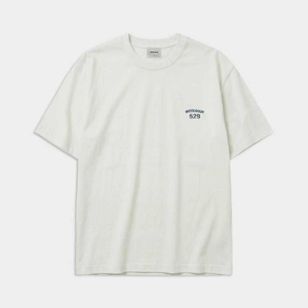 Weekhour Denim Graphic T shirT Ivory 529 IVORY/S