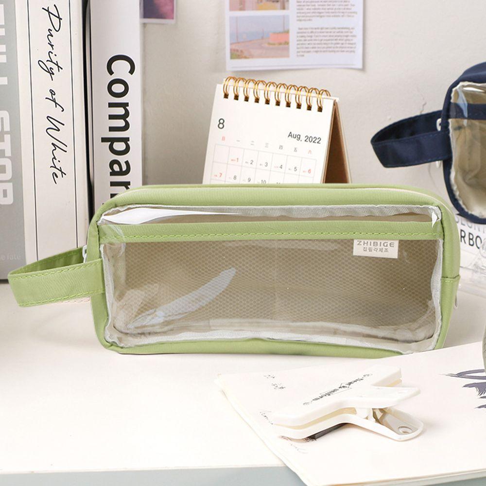 Transparent PVC Pencil Bag Japanese Style Stationery Storage Waterproof Pencil Pouch Cosmetic Bag School Student Supplies New