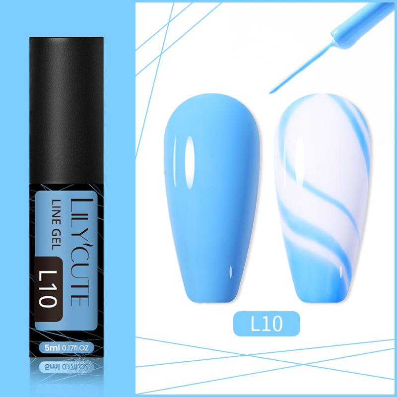A Full Set Of Elastic Brushed Glue, Nail Art Fluorescent Pull Line Hook Glue, Painted Diy Manicure Phototherapy Nail Polish Glue
