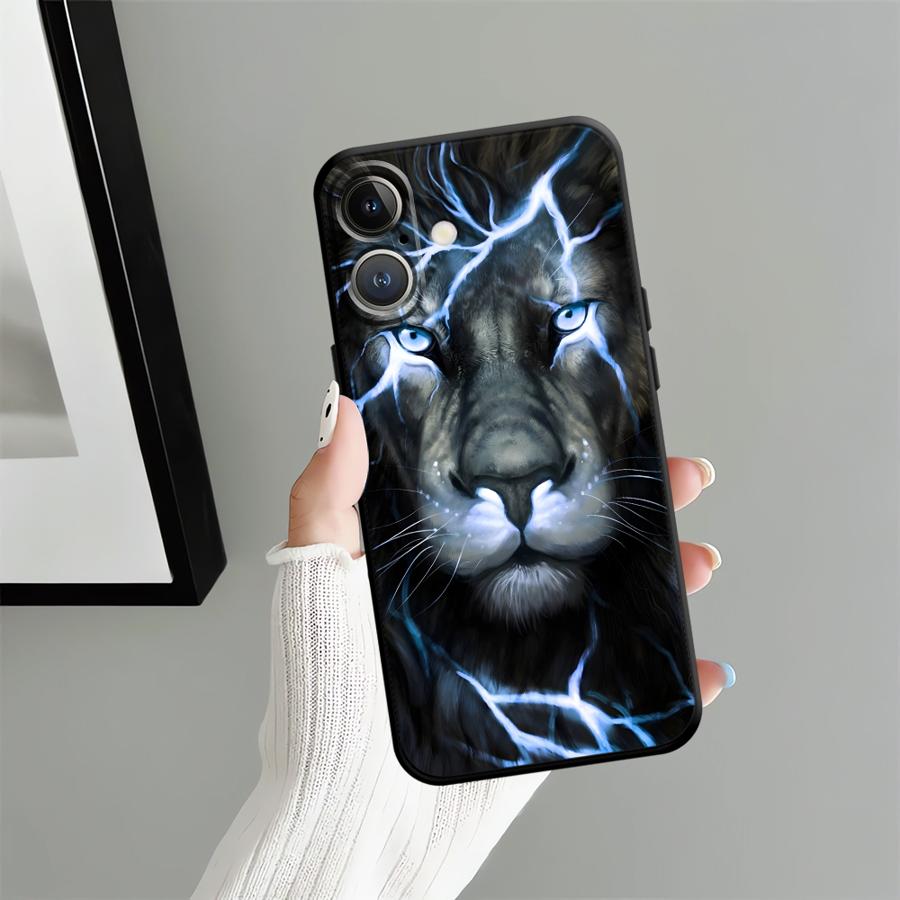 

Case for Apple iPhone 17 Pro Max 14 16 XR XS MAX 12 15 Pro 7 8 11 13 Air Funda Phone Cover Cool Lion Dog iPhone 12 mini