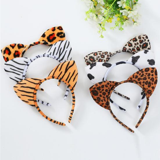 

Обруч для волос Yousheng с леопардовым узором, декоративная повязка на голову для рождественской вечеринки, повязка на голову с изображением животных, тканевый головной убор F