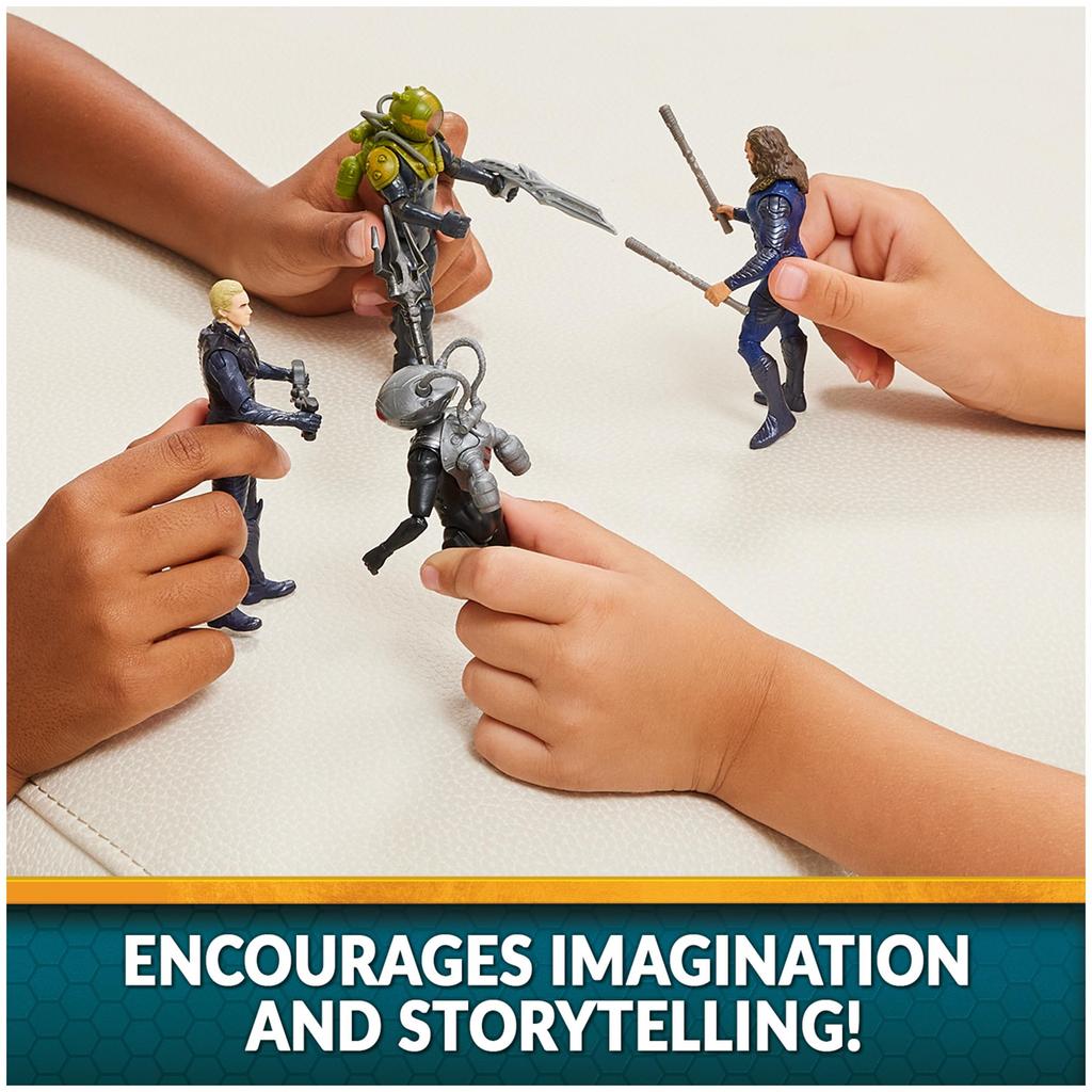 DC Comics Aquaman Volcano Island Pack (Amazon Exclusive) - 4 Collectible Action Figures with Accessories, Superhero Kids Toy for Ages 3+