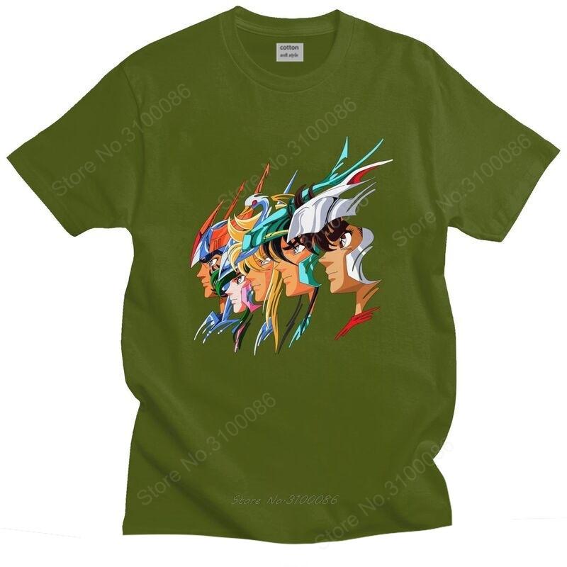 Handsome Saint Seiya Knights Of The Zodiac T Shirt Unisex Short Sleeved Cotton Tshirt Los Caballeros Del Zodiaco Tee Top