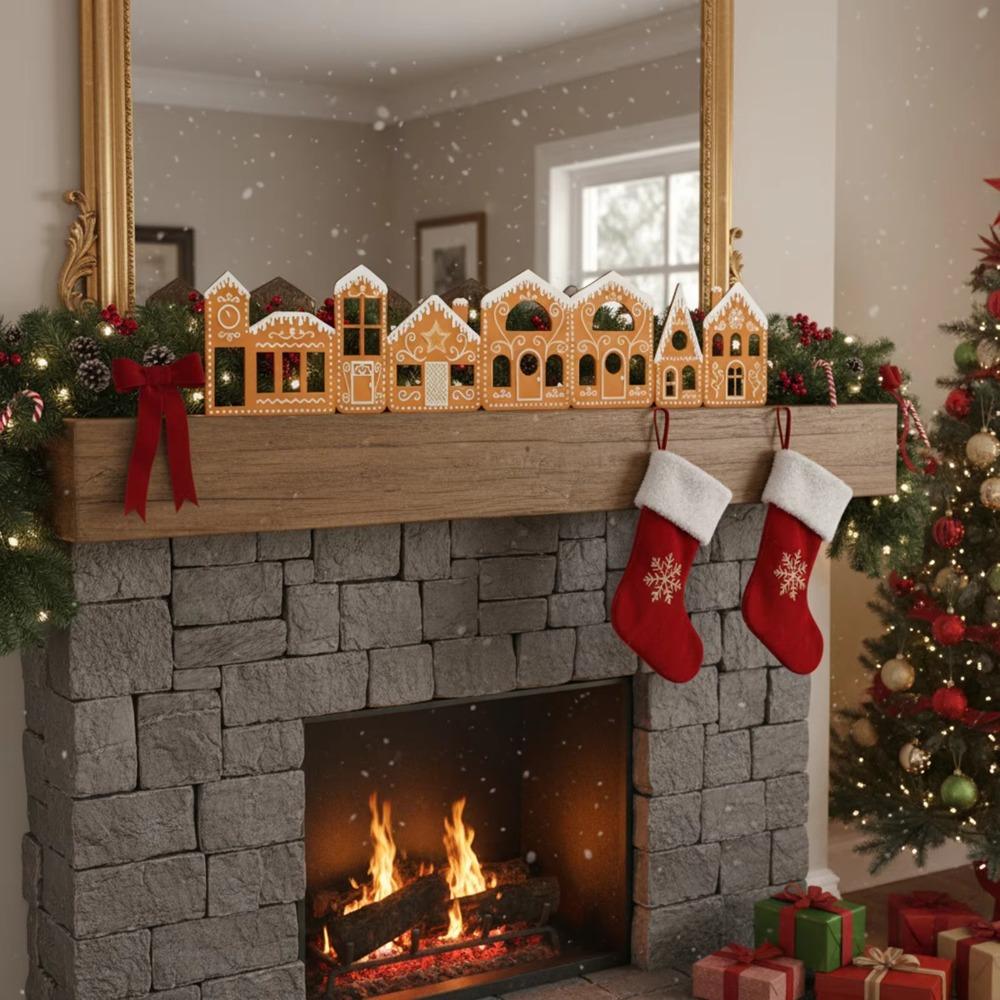 with String Light Christmas Gingerbread House Cardboard DIY Festive Atmosphere Ornament  Tabletop
