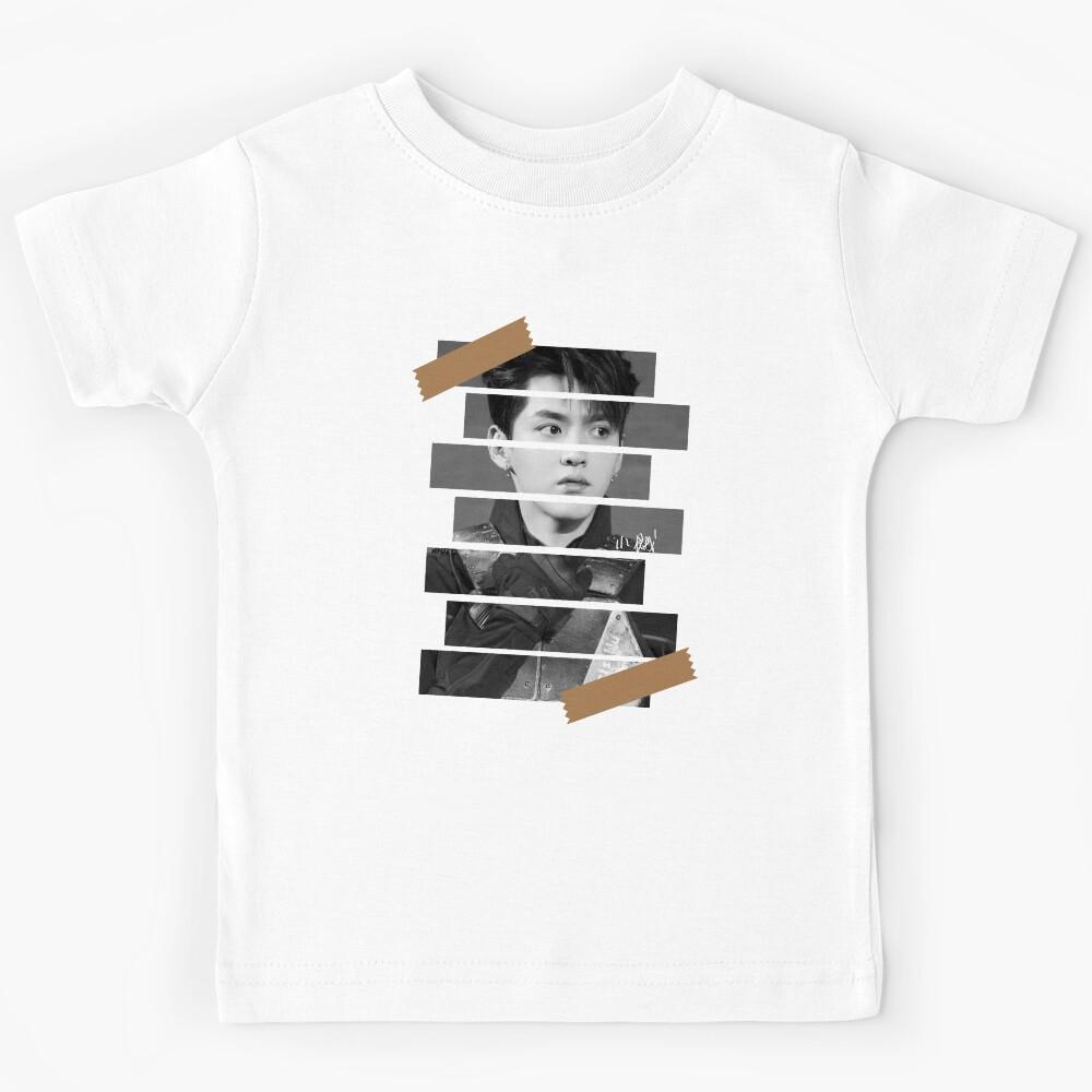 Wu YiFan EXO Kris Wu Korean Kpop Monochrome Stripe Design Kids T-Shirt 140