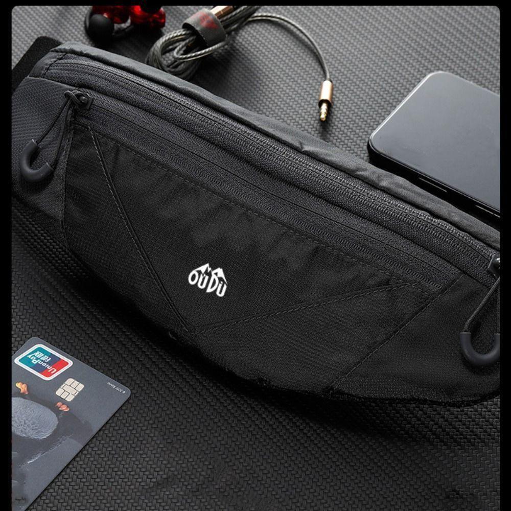 Adjustable Sports Waist Bag Double Zipper Pocket Running Waist Bag Mobile Phone Waist Bag  Gym