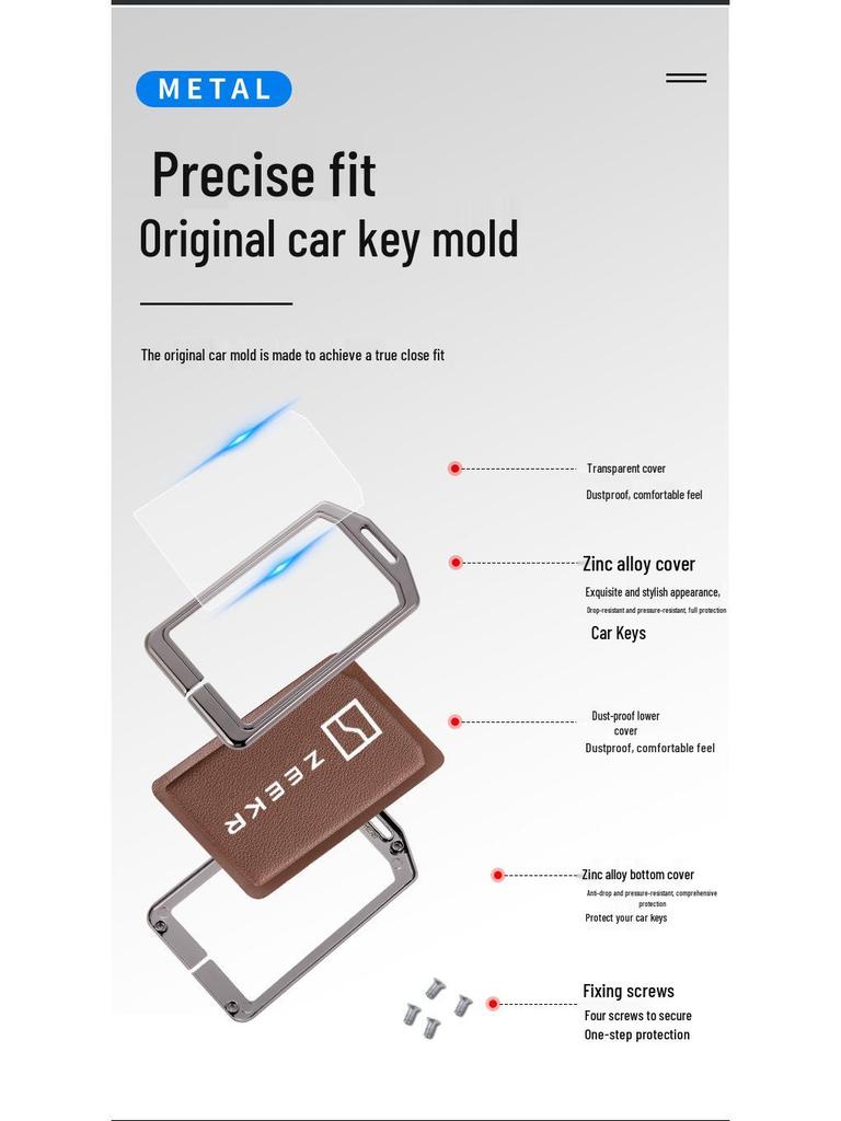 Pouzdro na klíč od auta Zeekr 001: 2021 Prémiový kovový kryt pro muže