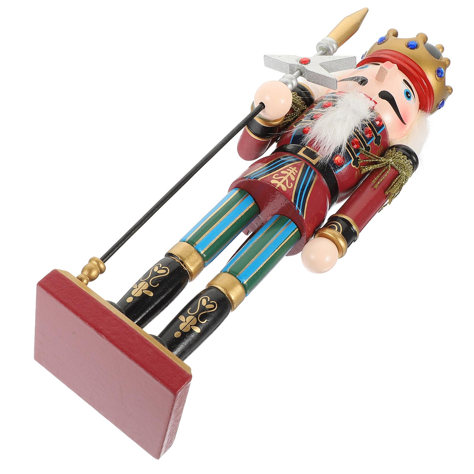 Christmas Nutcracker Wooden Crown Decoration Traditional Nutcracker Xmas Table Ornament Holiday Decor Xmas Decor