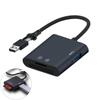 Fast Speed USB3.0 Card Reader with Double USB A and USB C Plugs for TF Cards Aluminum Housing No Driver Required