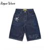 Pantaloncini RogueWave Y2K Harajuku Hip Hop Stampa Baggy Denim Pantaloncini da Palestra Estivi Nuovi Uomo e Donna Pantaloncini da Basket Gotici Streetwear