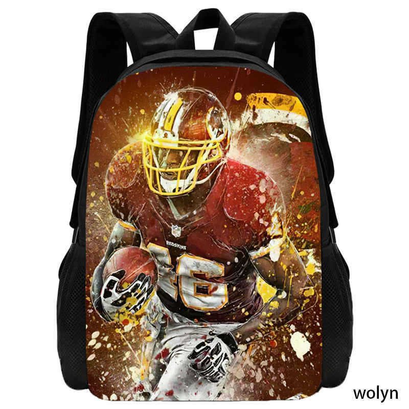 Football Rugby Pattern Simple Cute Backpack Student School Bag Computer Backpack