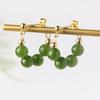 Hetian Jade & Sterling Silver Earrings - New Chinese Style Green Jade Studs for Autumn/Winter