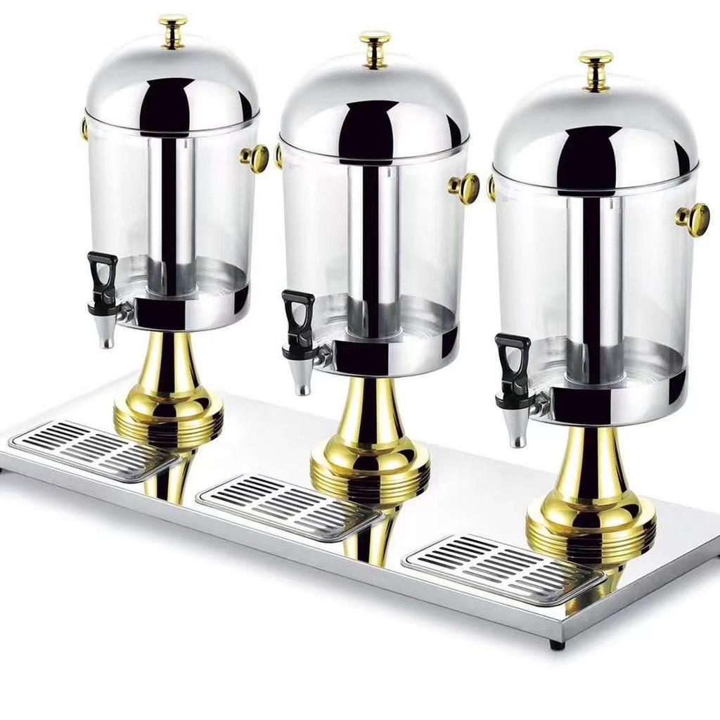Large Capacity Buffet Commercial Stainless Steel Juice Cauldron PC Transparent Visual Hotel Restaurant Beverage Dispenser