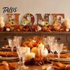 Wood Grain Texture Letters 4PCS Wooden HOME Sign, with Wall Decor, Split Flexible Letter Decor Design, Rustic Style Hanging for Thanksgiving