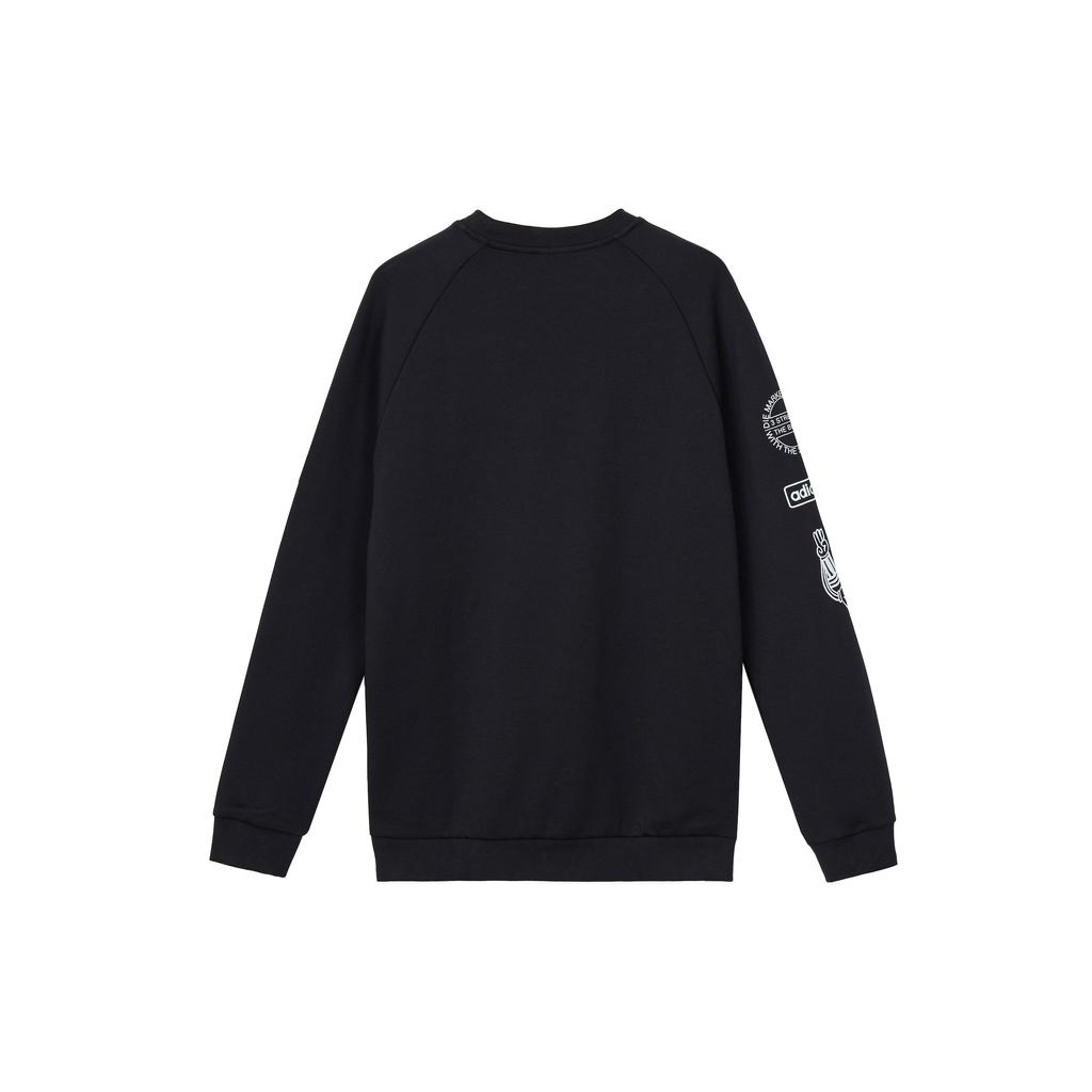 Adidas Originals Graphic Crew Sweatshirt With Trefoil Logo Men Sweatshirt Black DP8576