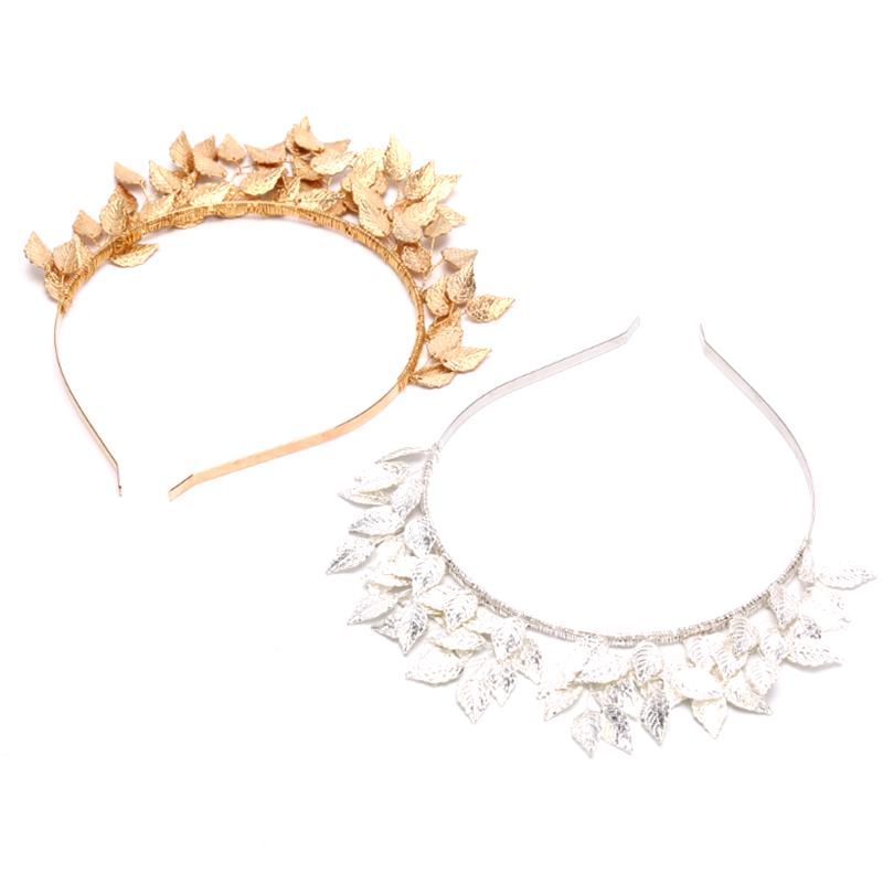 Leaf Hair Silver Gold Metal Tiaras Crowns Hairbands Wedding Hair Jewelry