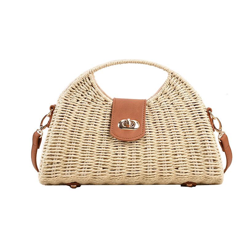 Niche Design Bag Women's New Summer Versatile High-end Shoulder Messenger Bag Portable Woven Straw Bag