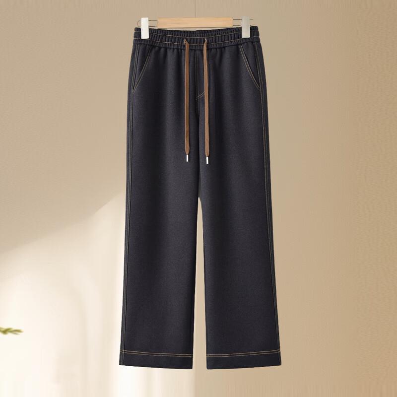 Yalu Mid-Aged Women's Elastic Waist Straight Jeans