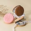 Miroir de maquillage portable à grain de bois, Miroir de poche double face portable pour le voyage, Miroir cosmétique de poche haute définition pour femmes et filles