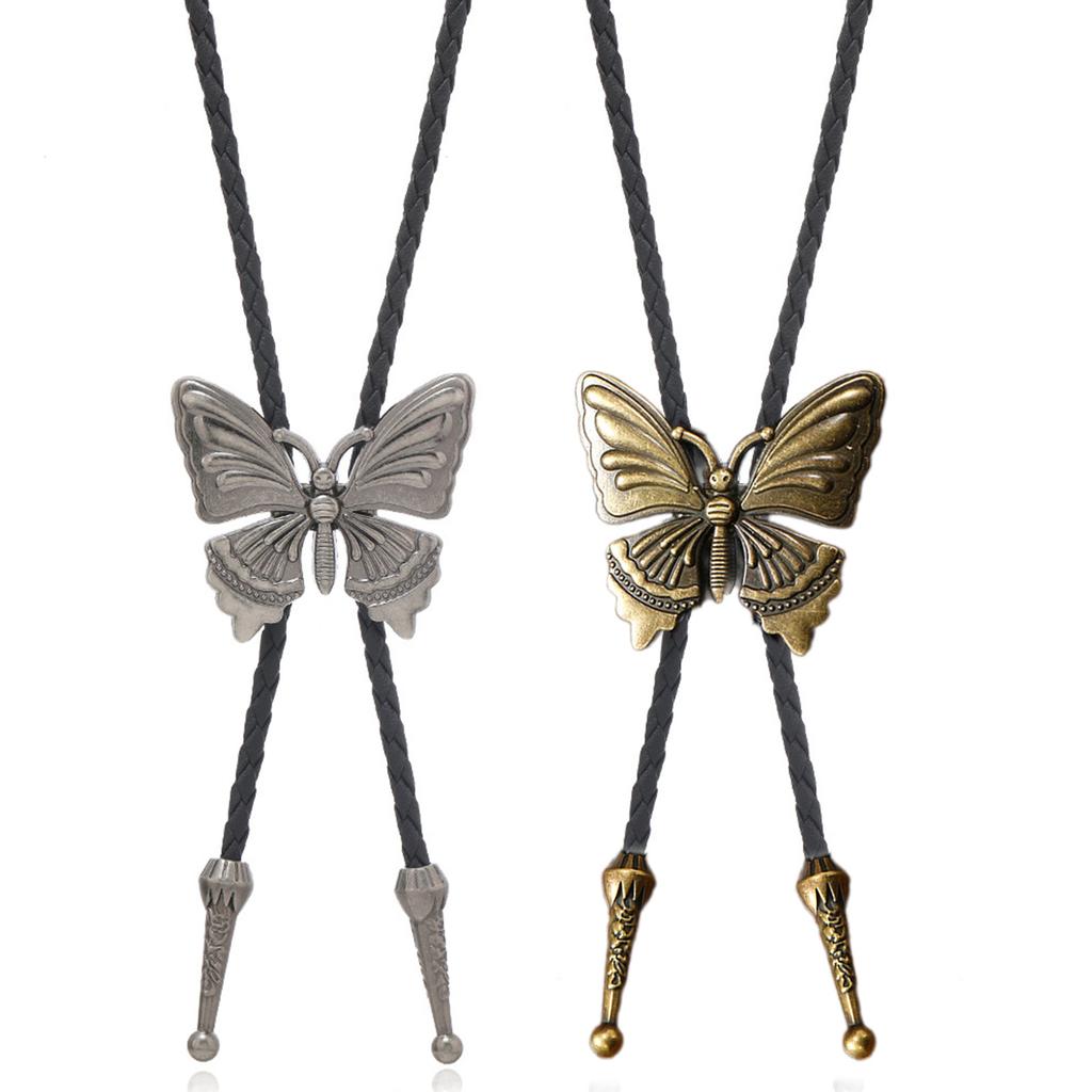 1pc/2pcs Butterfly Buckle Bolo Tie for Men Women Bridegroom Wedding Necklace Western Cowboy Necktie Bolo Tie for Shirt
