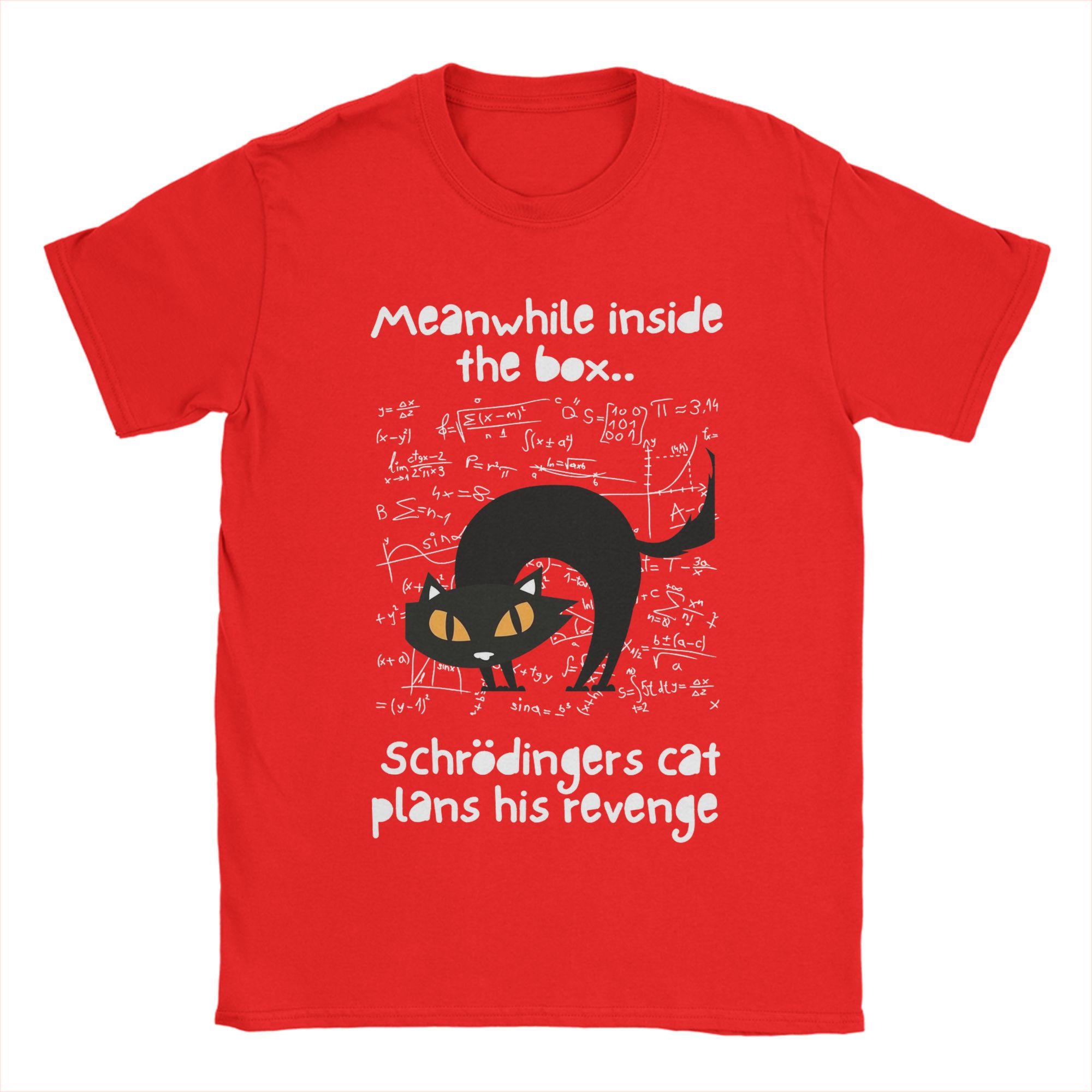 

Mens Schrodingers Cat Revenge T Shirt Pure Cotton Clothing Crazy Short Sleeve Round Neck Tees Gift Idea TShirts S