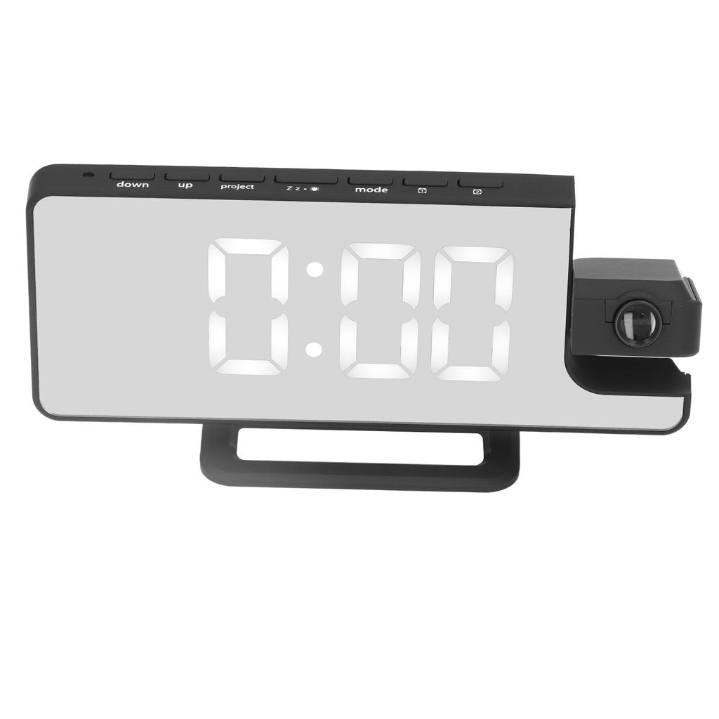 Projection Alarm Clock LED Digital Mirror Alarm Clock Rechargeable 6 Gear Brightness Bedside Clock