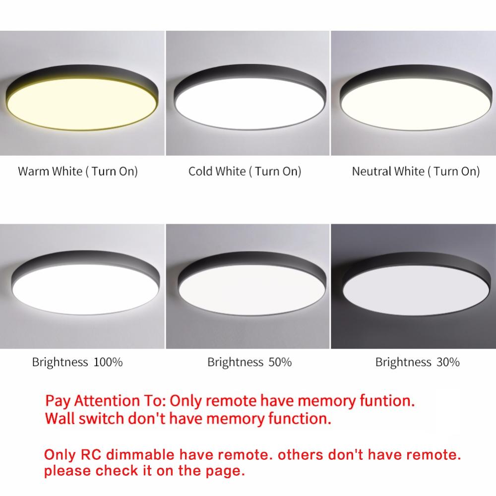 Led Ceiling Lamp 18w 24w 36w Modern Panel Ceiling Lights For Living Room Bedroom Kitchen Indoor Lighting Remote control 110 220V