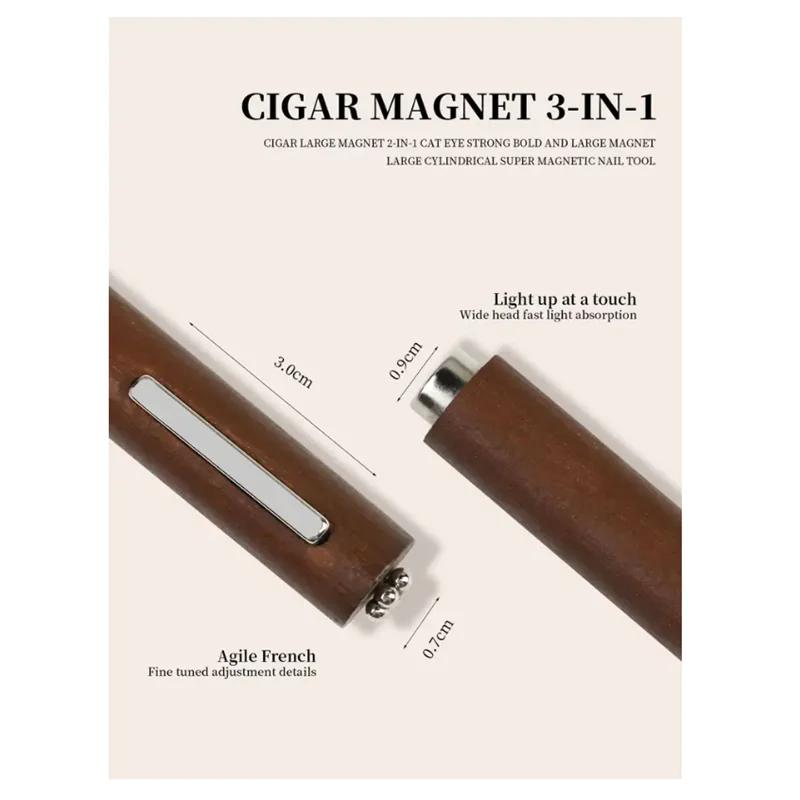 1/2 STÜCK 3 IN 1 Multifunktions Katzenaugenmagnet Für Nagelkunst Design Starker Dicker Magnetischer Stab Großes Zylindrisches Nagelwerkzeug