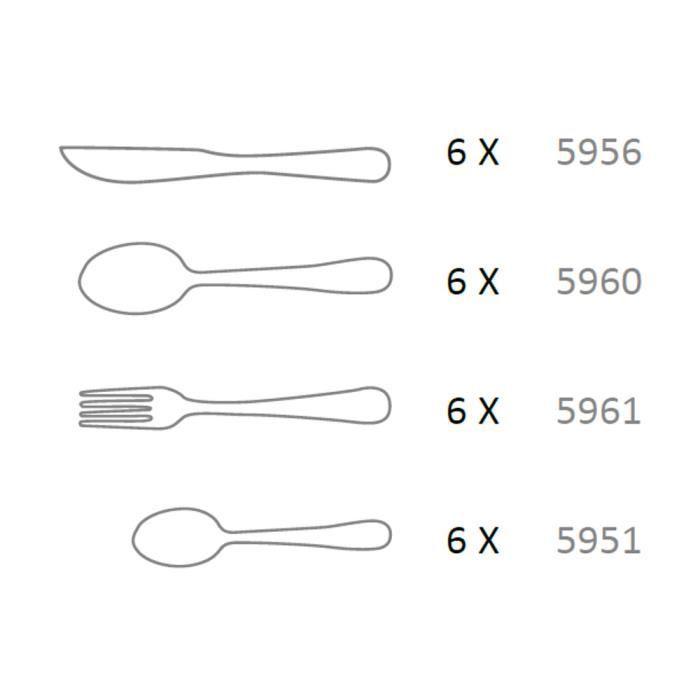 Couverts de Table - ARCOS - Lisboa - 24 pièces - Acier Inoxydable - Compatible lave-vaisselle