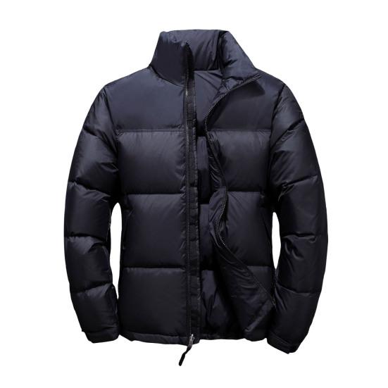 Men Cotton Coat Stand Collar Long Sleeve Patchwork Color Cotton-Padded Jacket with Pockets Zipper Placket Windproof Cuffs Cotton Outwear