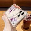 Floral Print Clear Slim Shockproof Case For iPhone 16 Pro 16E 15 Pro Max 14 13 12 11 Anti-Fall Soft Silicone Transparent Phone Cover