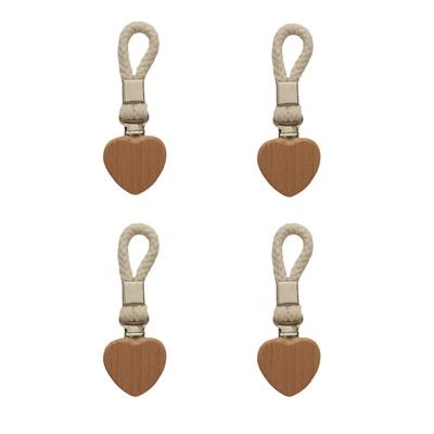4 STUKS Gevlochten Touw Katoenen Lus Badkamer Handdoek Klem Metalen Klem Ruimtebesparende Handdoek Klem Hangend Hartvormige Handdoek Haak Kast