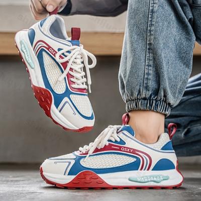 Mode Modetrend Dicksohlige Freizeitschuhe für Herren 2025 Neu Herbst Vielseitig Mesh Atmungsaktiv Bequem Niedrig Geschnittene Plateau-Sneaker