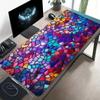 Colorful Stained Glass Print Gaming Mousepad Large Desk Mat AntiSlip Rubber Base Stitched Edge Keyboard Mat For Gamers Computer