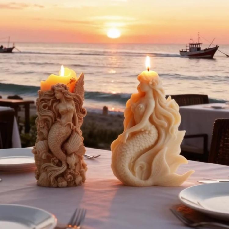 Creative Sea Maiden Shape Silicone Mold For Handmade Candle Heat Resistant Crafting Tool Ideal For Kids And Adults