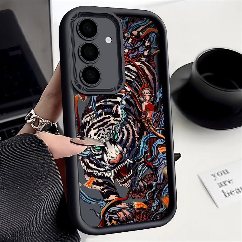 Phone Case For Samsung S26 S25 S24 S23 S21 S20 Ultra Cool Tiger Dragon Cloud Pattern Funda For Galaxy S25 S24 FE S26 Plus Cover