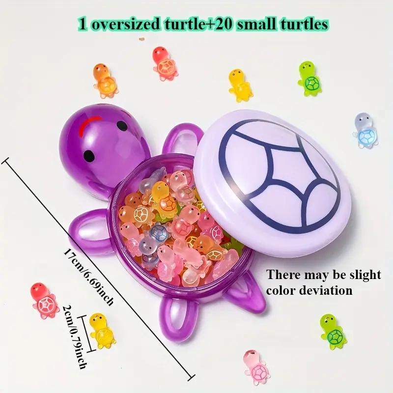

1+ 20 pieces glow-in-the-dark resin turtle Big turtle can open lid bonsai decoration home statue ornament glow at night