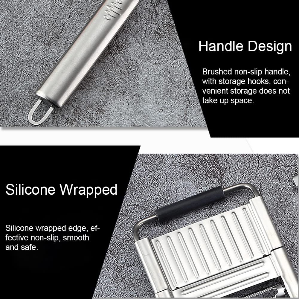 Multi-Purpose Vegetable Slicer Set,Stainless Steel Cheese Grater & Vegetable Chopper with 4 Adjustable Blades