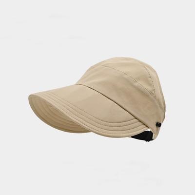 Women's Sun Hat - Breathable, Wide Brim, UV Protection, Open-Top Peaked Visor for Ponytails, Stylish Summer Accessory